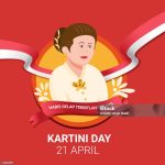 Kartini Day celebration for R.A Kartini the heroes of women and human right in Indonesia. in cartoon flat illustration Vector