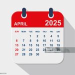 April 2025 calendar. Calendar planner design template. Week starts on Sunday. Business vector illustration.