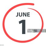 June 1. Date circled with a red color marker isolated on blank background. Vector Illustration (EPS file, well layered and grouped). Easy to edit, manipulate, resize or colorize. Vector and Jpeg file of different sizes.