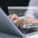 Artificial intelligence in work to help maximize efficiency, AI technology, Human uses AI technology to help analyze big data and use it in human daily life, Future technology data network, Chating.