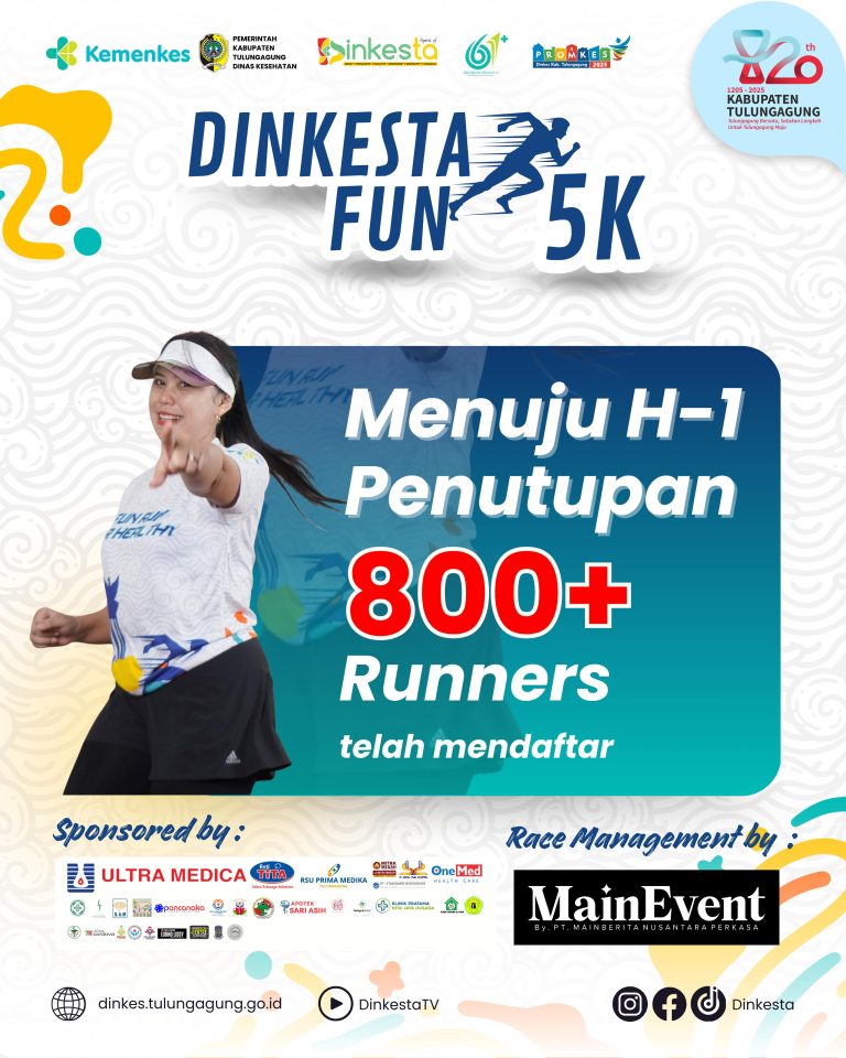 H-1 Penutupan Registrasi, Dinkesta Fun Run 5K Tembus 800+ Peserta! Antusiasme Runners Makin Membludak H-1 Penutupan Registrasi Dinkesta Fun 5K