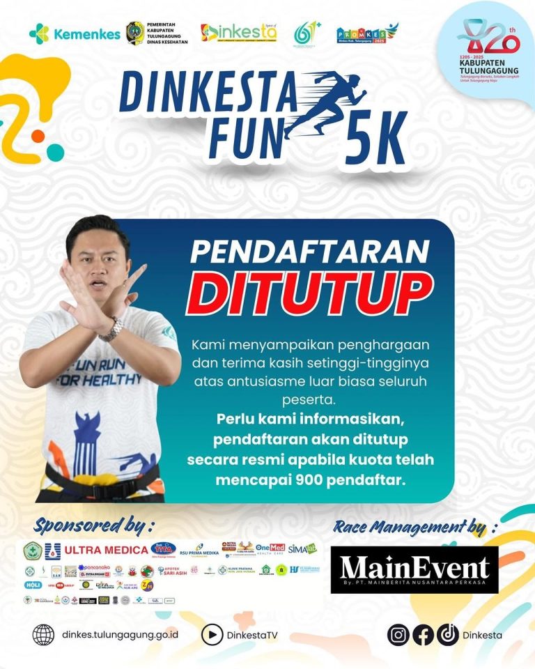 Penutupan Registrasi DINKESTA FUN 5K 2025