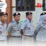 Kegiatan apel pagi Kantor Pertanahan Kabupaten Blitar yang dipimpin oleh Kepala Seksi Penataan dan Pemberdayaan Kantor Pertanahan Kabupaten Blitar, yaitu Bapak Akhmad Syaikhu, A.Pt